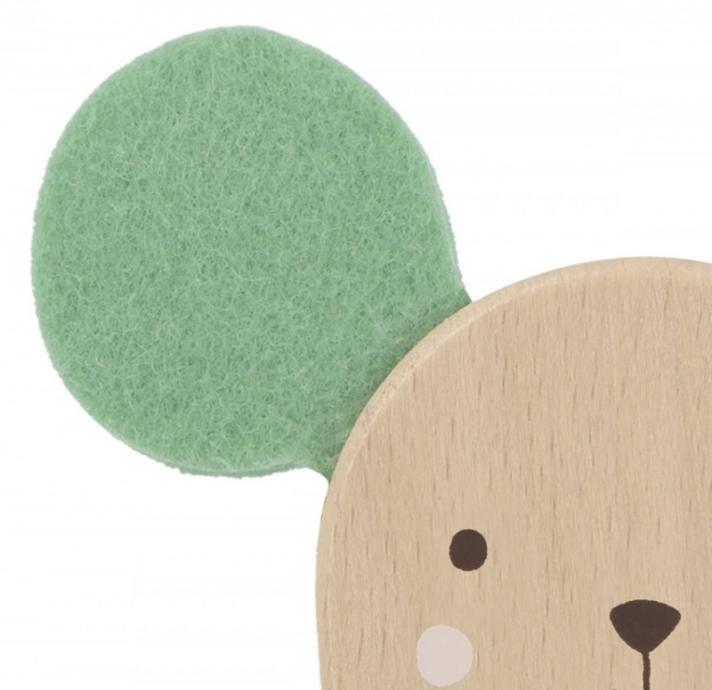 Sonaglio per neonati in legno a forma di topolino, adatto fin dalla nascita